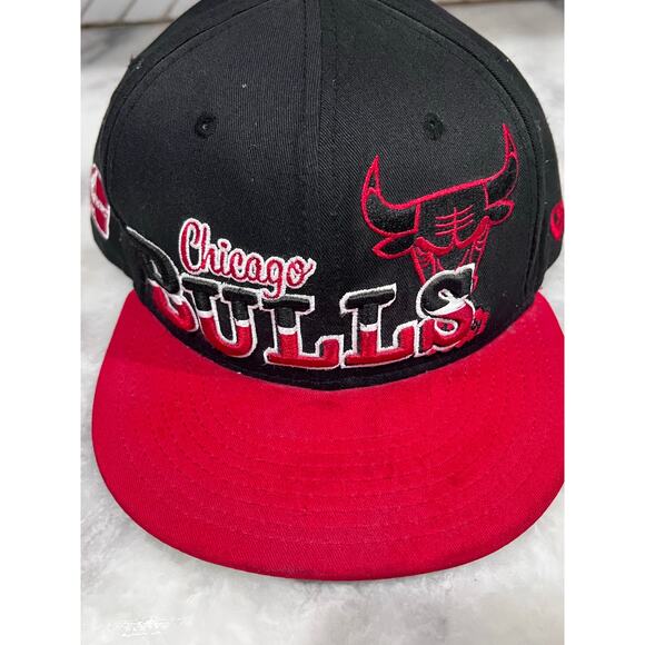 New Era 9FIFTY Chicago Bulls Hardwood Classics Snapback Hat Black Red NBA Cap - Picture 6 of 9